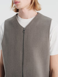 Rier - Natural Fleece Vest in Zinc