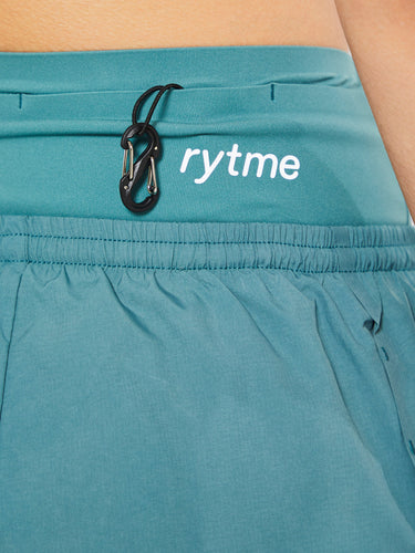 Rytme - High Sun Split Shorts in Ocean Green