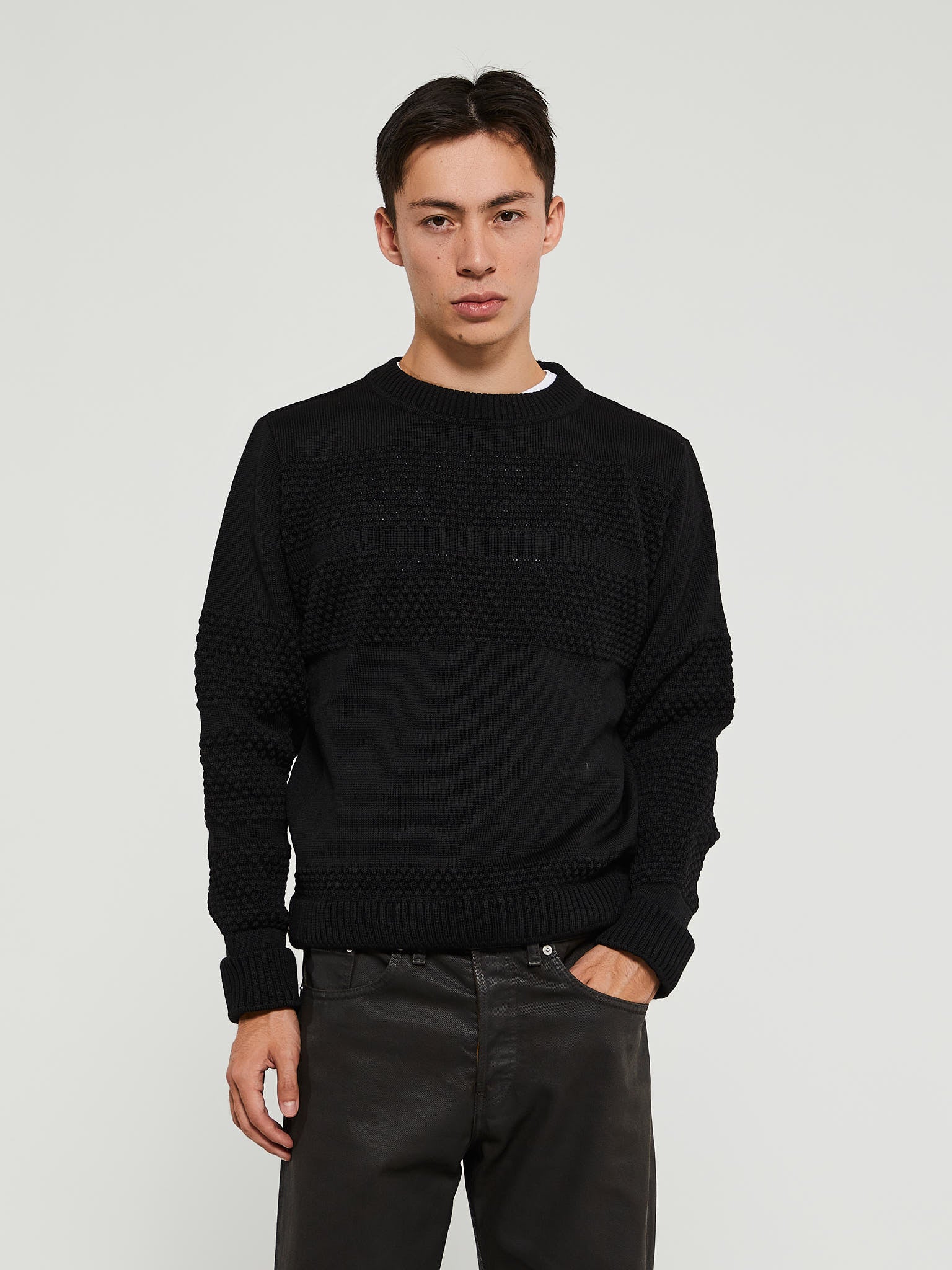 S.N.S. Herning - Fisherman II Crewneck Sweater in Black Void