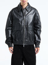 Studio Nicholson - Piston Leather Jacket in Black