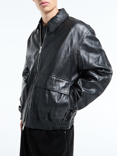 Studio Nicholson - Piston Leather Jacket in Black