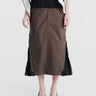 sacai - Cotton Weather Zip Skirt in Khaki and Navy