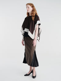 sacai - Cotton Weather Zip Skirt in Khaki and Navy