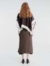 sacai - Cotton Weather Zip Skirt in Khaki and Navy