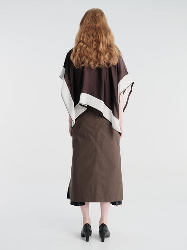 sacai - Cotton Weather Zip Skirt in Khaki and Navy