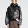 sacai - Leather Hoodie Jacket in Black
