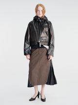 sacai - Leather Hoodie Jacket in Black