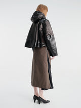 sacai - Leather Hoodie Jacket in Black