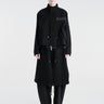 sacai - Wool Flannel and Nylon Twill Coat in Black