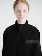 sacai - Wool Flannel and Nylon Twill Coat in Black