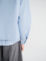 sacai - Poplin Double Shirt in Blue Stripes