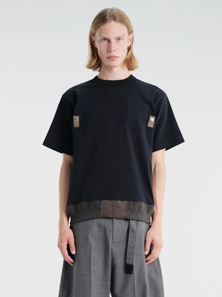 Sacai - Cotton Jersey T-Shirt in Navy×D/Khaki – Stoy