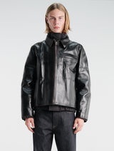 sacai - Leather Puffer Blouson in Black