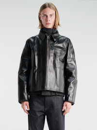 sacai - Leather Puffer Blouson in Black