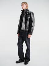 sacai - Leather Puffer Blouson in Black