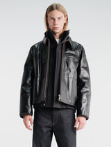 sacai - Leather Puffer Blouson in Black