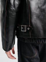 sacai - Leather Puffer Blouson in Black