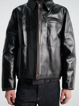 sacai - Leather Puffer Blouson in Black