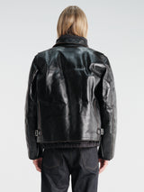 sacai - Leather Puffer Blouson in Black