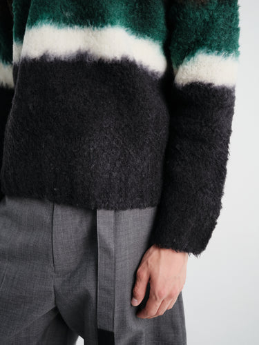 Sacai - Chusen-Dyed Knit Polo Shirt in Black Multi