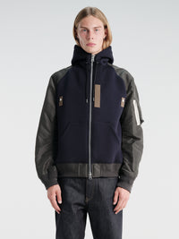 sacai - Sponge Sweat Hoodie in Navy×D and Khaki