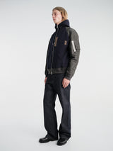 sacai - Sponge Sweat Hoodie in Navy×D and Khaki