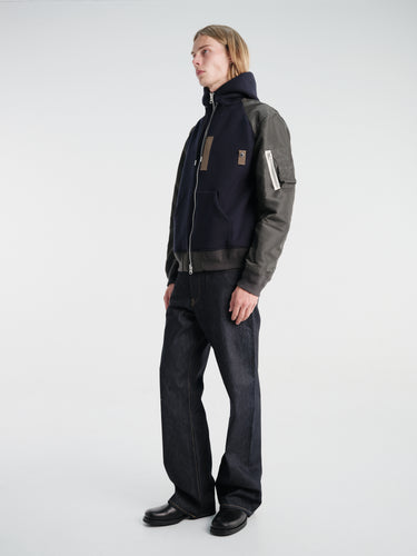 sacai - Sponge Sweat Hoodie in Navy×D and Khaki