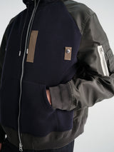 sacai - Sponge Sweat Hoodie in Navy×D and Khaki