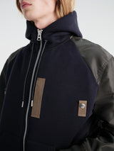 sacai - Sponge Sweat Hoodie in Navy×D and Khaki