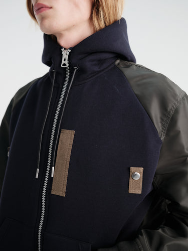 sacai - Sponge Sweat Hoodie in Navy×D and Khaki