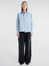 sacai - Poplin Shirt in L/Blue Stripe