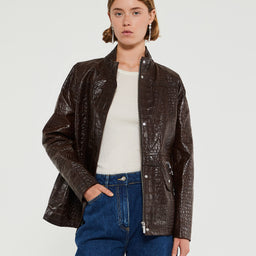 Saks Potts - Baba Jacket in Brown Croco