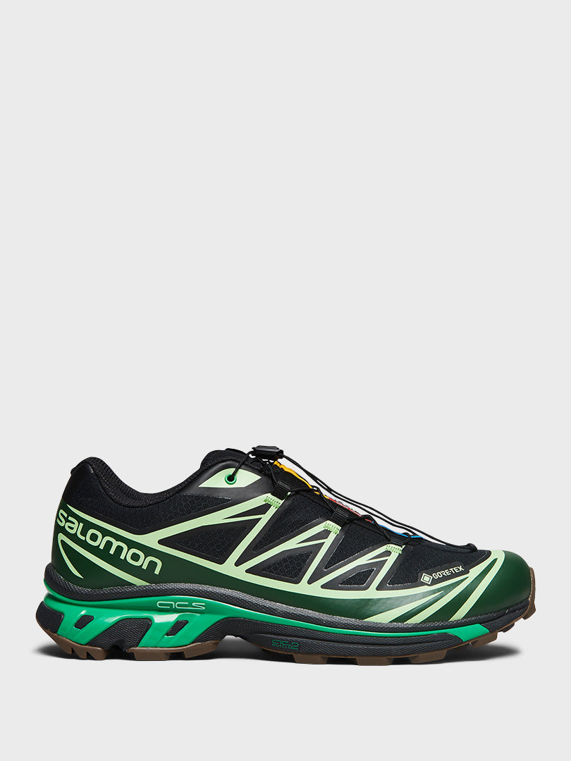 Salomon - XT-6 GTX Sneakers in Black, Eden and Green Ash