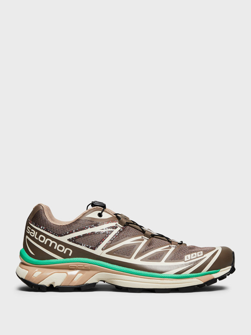 Salomon - XT-6 Mindful 2 Sneakers in Falcon, Almond Milk and Bright Green