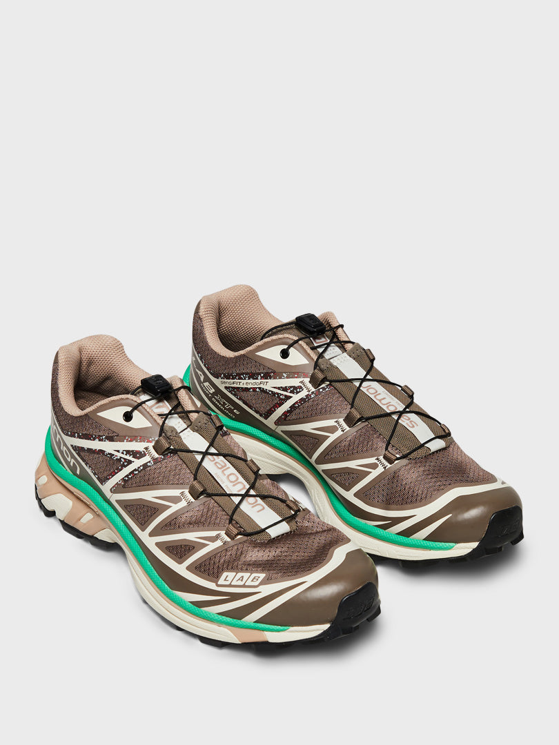 XT-6 Mindful 2 Sneakers in Falcon, Almond Milk and Bright Green