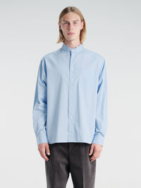 Salon C. Lundman - Stand Collar Shirt in Clear Blue
