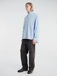 Salon C. Lundman - Stand Collar Shirt in Clear Blue