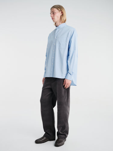 Salon C. Lundman - Stand Collar Shirt in Clear Blue