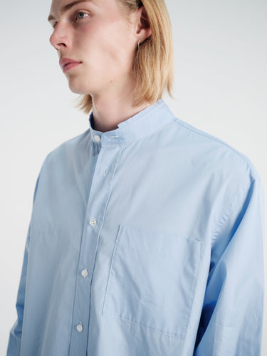 Salon C. Lundman - Stand Collar Shirt in Clear Blue