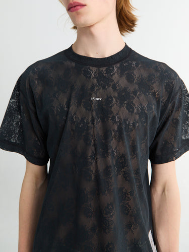 Satisfy - Space-Lace T-shirt in Black SA