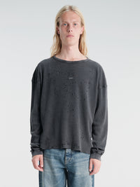 Satisfy - Mothtech™ Waffle Long Tee in Aged Black Sa