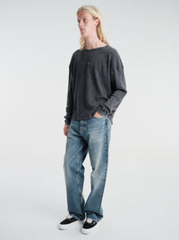 Satisfy - Mothtech™ Waffle Long Tee in Aged Black Sa