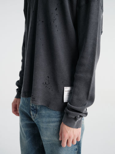 Satisfy - Mothtech™ Waffle Long Tee in Aged Black Sa