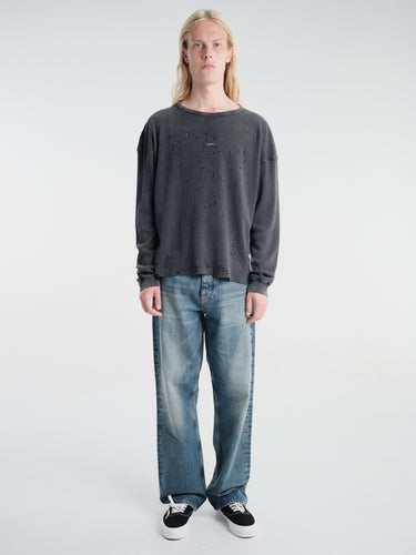 Satisfy - Mothtech™ Waffle Long Tee in Aged Black Sa