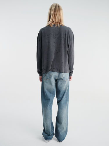 Satisfy - Mothtech™ Waffle Long Tee in Aged Black Sa