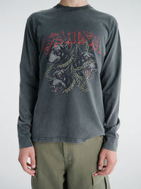 Sauna - Hound LongSleeve T-Shirt in Washed Black