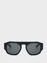 Flatlist - Flatlist x Sunflower Shade 02 Sunglasses in Solid Black and Solid Black Lens