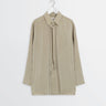 Lemaire - Long Shirt With Tie in Natural Clay