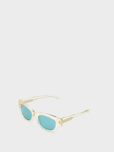 Flatlist - Flatlist x Sunflower Shade 01 Sunglasses in Crystal Yellow and Solid Teal Lens