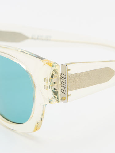 Flatlist - Flatlist x Sunflower Shade 01 Sunglasses in Crystal Yellow and Solid Teal Lens